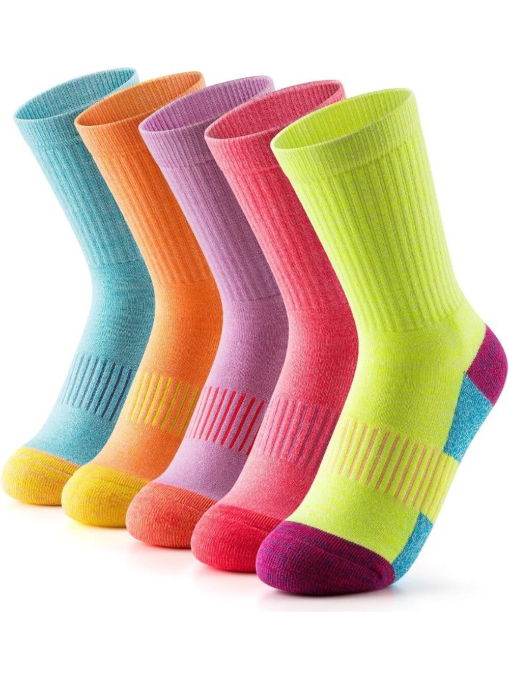 Thick Cushion Athletic Crew Socks for Women - 5-Pair Hiking & Running Set